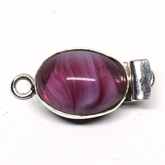 Candy pink oval swirl clasp