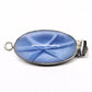 Light blue glass oval star clasp