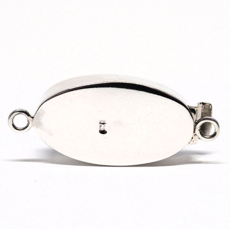 Light blue glass oval star clasp