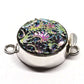Rainbow purple gold round flower clasp