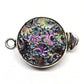 Rainbow purple gold round flower clasp