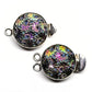 Rainbow purple gold round flower clasp