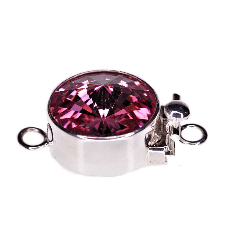 Round Swarovski rose rivoli clasp