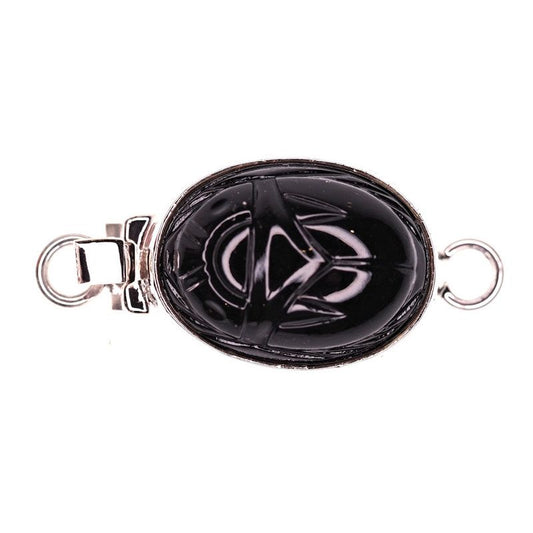 Black glass scarab clasp