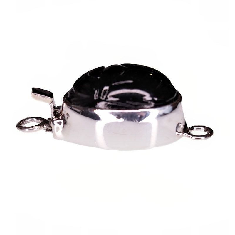 Black glass scarab clasp