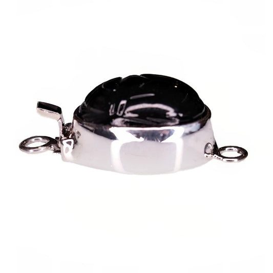 Black glass scarab clasp