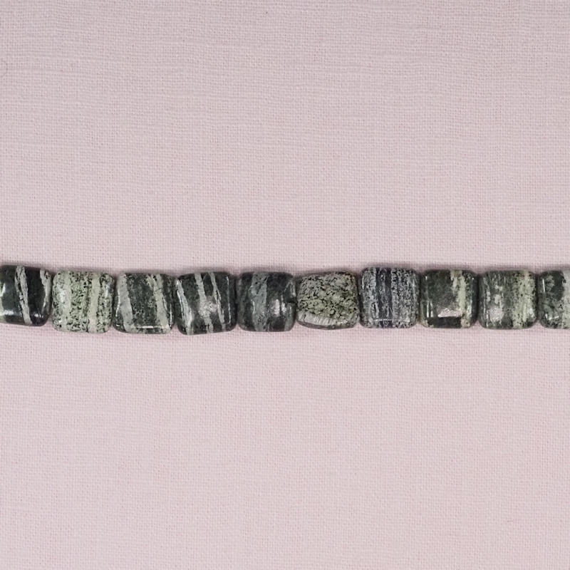 Green zebra jasper square beads