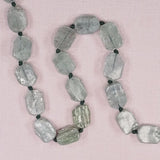 12 mm to 14 mm by 18 mm irregular octagonal green kyanite beads