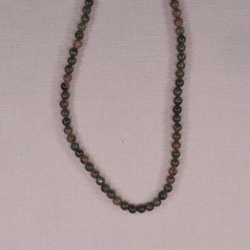 4 mm round unakite beads