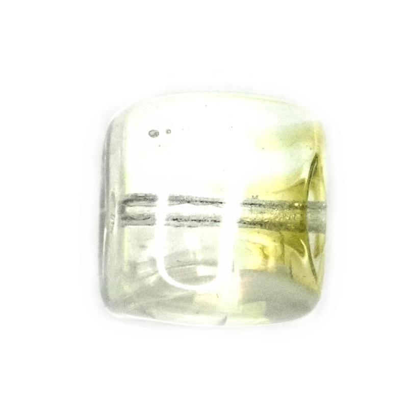 Yellow swirl square beads
