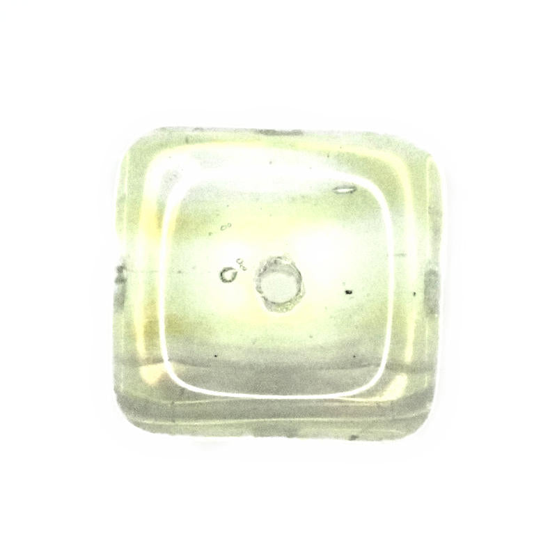 Yellow swirl square beads