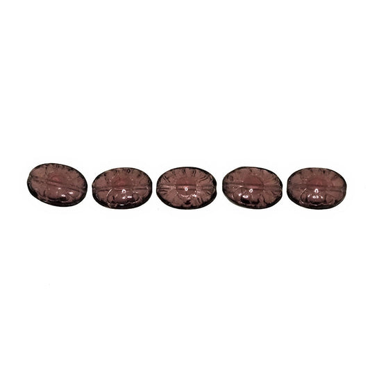 Purple flat oval beads