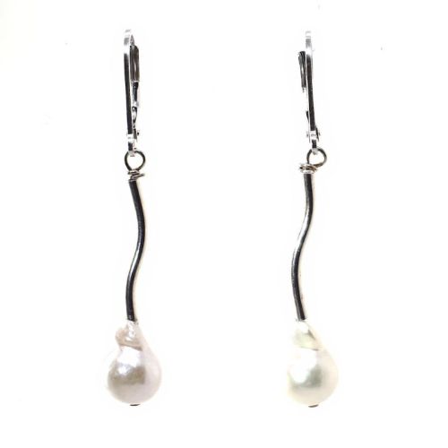 Silver Elegance pearl earrings