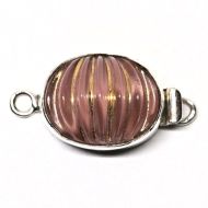 Pink fluted glass clasp