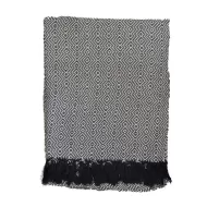 Black diamond hand-loomed cotton blanket