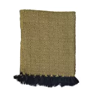 Yellow and black hand-loomed cotton blanket