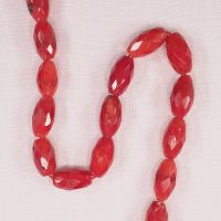 18 mm by 9 mm faceted oval coral beads