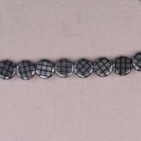 10 mm round silver checked Czech discs