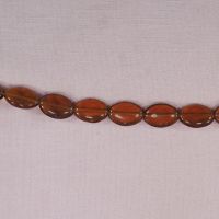 20 mm amber glass flat oval beads