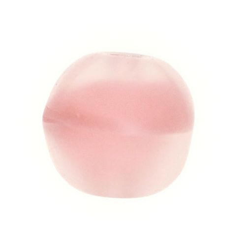 6 mm round frosted pink German glass beads