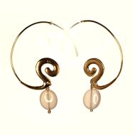 Rose quartz hoop earrings