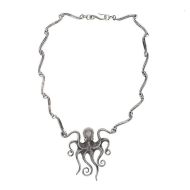 Sterling silver octopus necklace