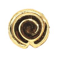 Flat 16 mm gold-plate spiral beads