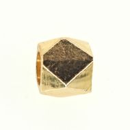 4 mm gold-plate flat-faced diamond bead