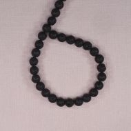 8 mm round black lava beads