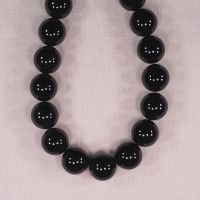 16 mm round black onyx beads
