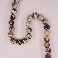 12 mm faceted round zebra jasper beads